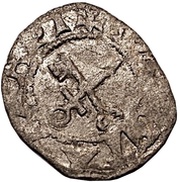 1 Pfennig - Johannes V Blankenfeld Sword left; key right, Livonia, 1518-1527 reverse image