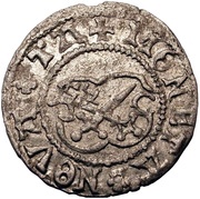 1 Schilling - Johannes VI Bey Curvy shields; sword left; key right reverse image