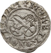 1 Schilling - Johannes VI Bey Curvy shields; sword right; key left and up, Livonia, 1528-1539 reverse image