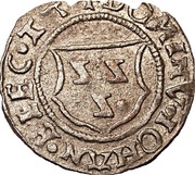 1 Schilling - Johannes VI Bey Pointy shields with regular squiggles; sword right; key left and down obverse image