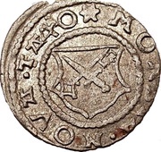 1 Schilling - Johannes VI Bey Pointy shields with regular squiggles; sword right; key left and down, Livonia, 1540 reverse image