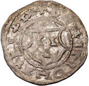 1 Schilling - Johannes VI Bey Pointy shields with regular squiggles; sword left; key right and up obverse image