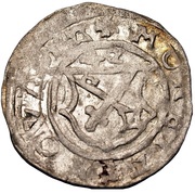 1 Schilling - Johannes VI Bey Pointy shields with regular squiggles; sword left; key right and up, Livonia, 1540-1542 reverse image