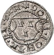 1 Schilling - Johannes VI Bey Pointy shields with regular squiggles; sword right; key left and up obverse image