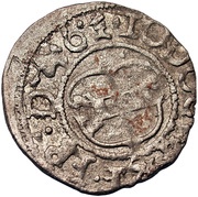 1 Schilling - Jodokus von der Recke One shield with bumpy top and curved bottom; key up obverse image