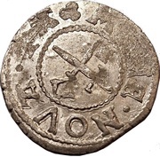 1 Schilling - Hermann II Wesel Without shield; sword right; key left and down, Livonia, 1555 reverse image