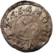 1 Schilling - Hermann II Wesel Without shield; sword right; key left and up, Livonia, 1555-1556 reverse image