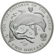 2 Dollars - Elizabeth II UNICEF reverse image