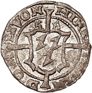 1 Schilling - Heinrich von Galen and Wilhelm von Brandenburg Riga; bumpy top with long sides obverse image