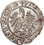 1 Schilling - Heinrich von Galen and Wilhelm von Brandenburg Riga; bumpy top with long sides reverse image