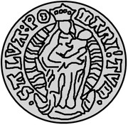 1 Ferding - Wolter von Plettenberg and Jasper Linde Riga; curved shield; child to the right, Livonia, 1515-1516 reverse image