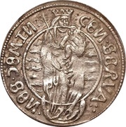 1 Ferding - Wolter von Plettenberg and Jasper Linde Riga; smooth shield; child to the right; right half shaded, Livonia, 1516 reverse image