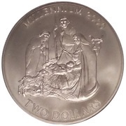 2 Dollars 2000 Years of Christianity, Bahamas, 2000 reverse image
