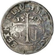 1 Ferding - Wolter von Plettenberg and Jasper Linde Riga; smooth shield; child to the left obverse image