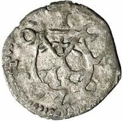 1 Pfennig - Wolter von Plettenberg Riga; two shields reverse image