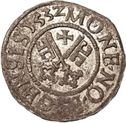 1 Schilling - Wolter von Plettenberg Riga; smooth bottom with flat top; right shaded reverse image