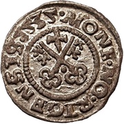1 Schilling - Wolter von Plettenberg Riga; bumpy bottom with pointy top, Livonia, 1534-1535 reverse image