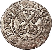 1 Schilling - Hermann von Brüggeneye Riga; curved corners, Livonia, 1535-1546 reverse image