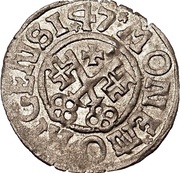 1 Schilling - Hermann von Brüggeneye Riga; pointy corners, Livonia, 1547 reverse image
