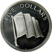 5 Dollars - Elizabeth II Silver Proof Issue, Bahamas, 1974-1980 reverse image