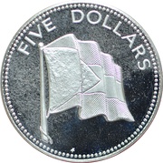 5 Dollars - Elizabeth II Silver Proof Issue, Bahamas, 1981 reverse image