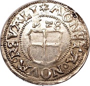 1 Ferding - Wolter von Plettenberg Reval; flat top; straight shield, Livonia, 1526-1528 reverse image
