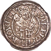 1 Ferding - Wolter von Plettenberg Riga; wavy shield; with halo obverse image
