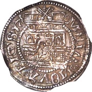 1 Ferding - Wolter von Plettenberg Riga; wavy shield; with halo reverse image