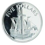 5 Dollars, Bahamas, 1982 reverse image