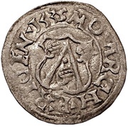 1 Schilling - Thomas Schöning Koknese; fancy cross; pointy top obverse image