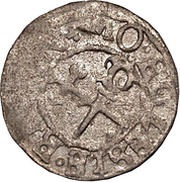 1 Schilling - Thomas Schöning Koknese; fancy cross; smooth top; without border and with regular staffs, Livonia, 1539 reverse image