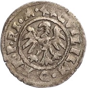1 Schilling - Wilhelm von Brandenburg Koknese; regular shield; cross left and crosier right obverse image
