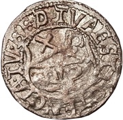 1 Schilling - Wilhelm von Brandenburg Koknese; large shield; with border, Livonia, 1547 reverse image