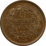 5 Centimes - Willem III reverse image