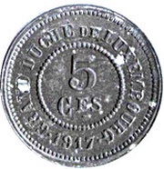 5 Centimes - Marie-Adelaïde Pattern Strike reverse image
