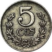 5 Centimes - Marie-Adelaïde / Charlotte Iron reverse image