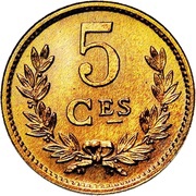 5 Centimes - Charlotte Essai, Luxembourg, 1924 reverse image