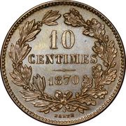 10 Centimes - Willem III, Luxembourg, 1854-1870 reverse image