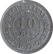 10 Centimes - Marie-Adelaïde LL crossed, Essai - Zinc reverse image