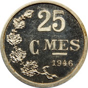 25 Centimes - Charlotte Silver Essai reverse image