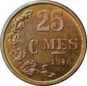 25 Centimes - Charlotte Bronze Essai reverse image
