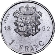 1 Franc - Guillaume III Essai reverse image