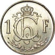 1 Franc - Charlotte small Type, Luxembourg, 1952-1964 reverse image