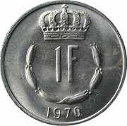 1 Franc - Jean, Luxembourg, 1965-1984 reverse image