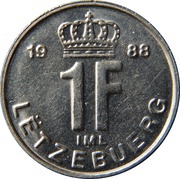 1 Franc - Jean, Luxembourg, 1988-1995 reverse image