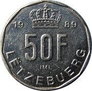 50 Francs - Jean, Luxembourg, 1989-1995 reverse image