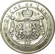 100 Francs - Jean, Luxembourg, 1964 reverse image