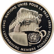 100 Francs - Jean United Nations, Luxembourg, 1995 reverse image