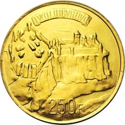 250 Francs - Charlotte Pattern reverse image