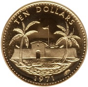 10 Dollars - Elizabeth II, Bahamas, 1971 reverse image